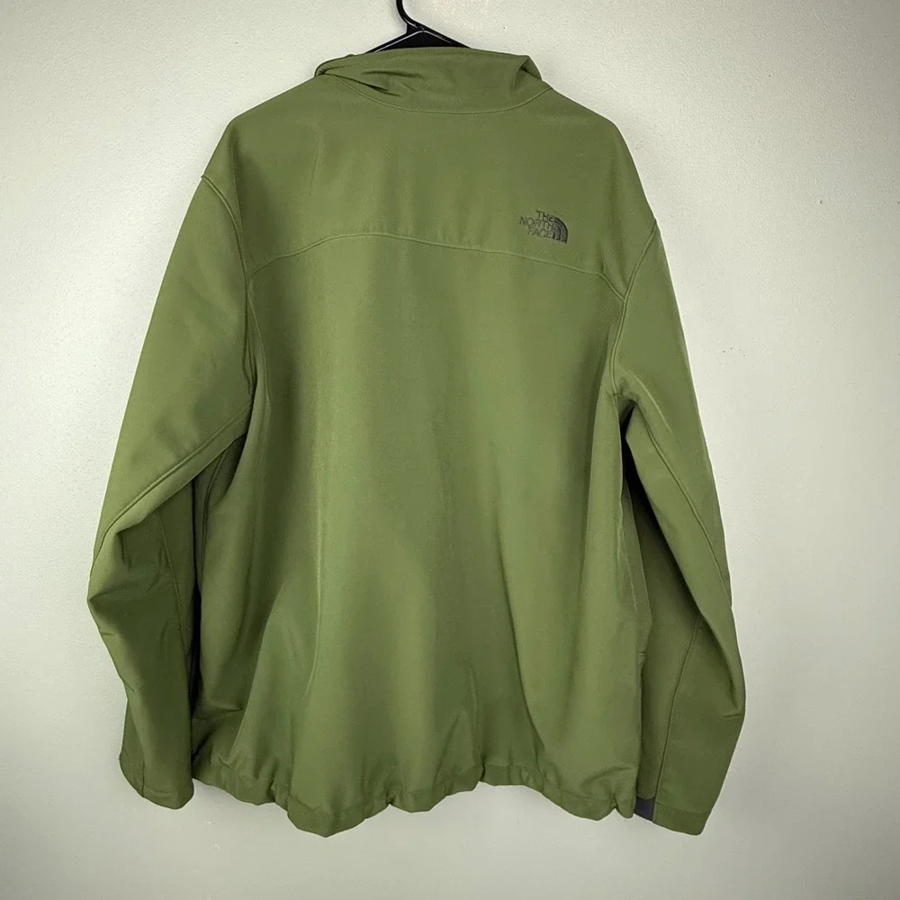 The North Face Mens XXL Green Apex Bionic Softshell Fleece Lined Jacket Full Zip